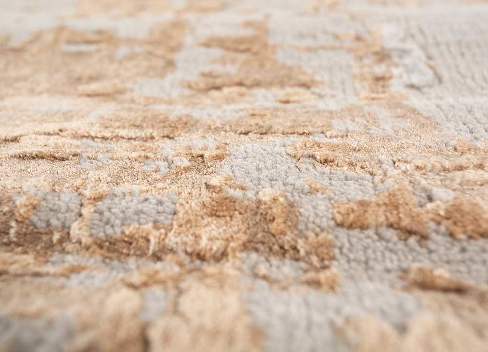tattvam grey and black wool and bamboo silk hand knotted Rug - CloseUp tattvam grey and black wool and bamboo silk hand knotted Rug - CloseUp
